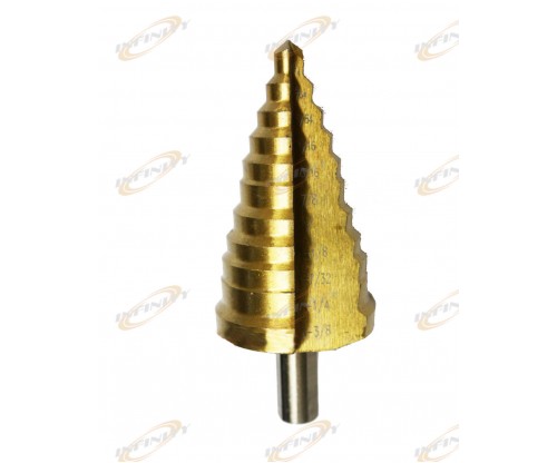 11 Step Drill Bit 1/4" to 1 3/8" HSS Titanium Coated Faster, Smoother Cutting